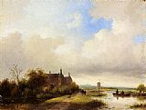Famous Path Paintings - Travellers On A Path, Haarlem In The Distance